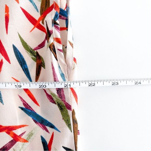 Molly Bracken Bamboo-Print Short-Sleeve Blouse Women's L NWOT - Picture 6 of 8